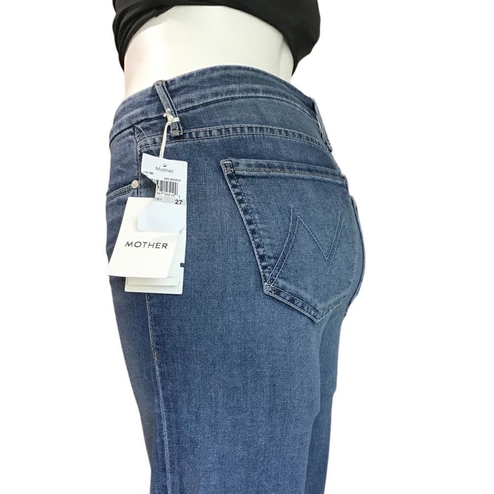 MOTHER The Wilder Ankle Crop Fray Hem Denim Jeans New Size 27